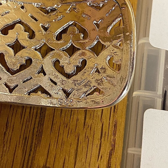 STERLING SILVER HEART HOLLOW OUT WIDE CUFF BANGLE BRACELET RING SET - Picture 7 of 15